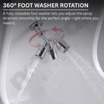Noir Gold Wudu Basin with 360-degree rotating foot washer, black ceramic design and gold faucet for comfort