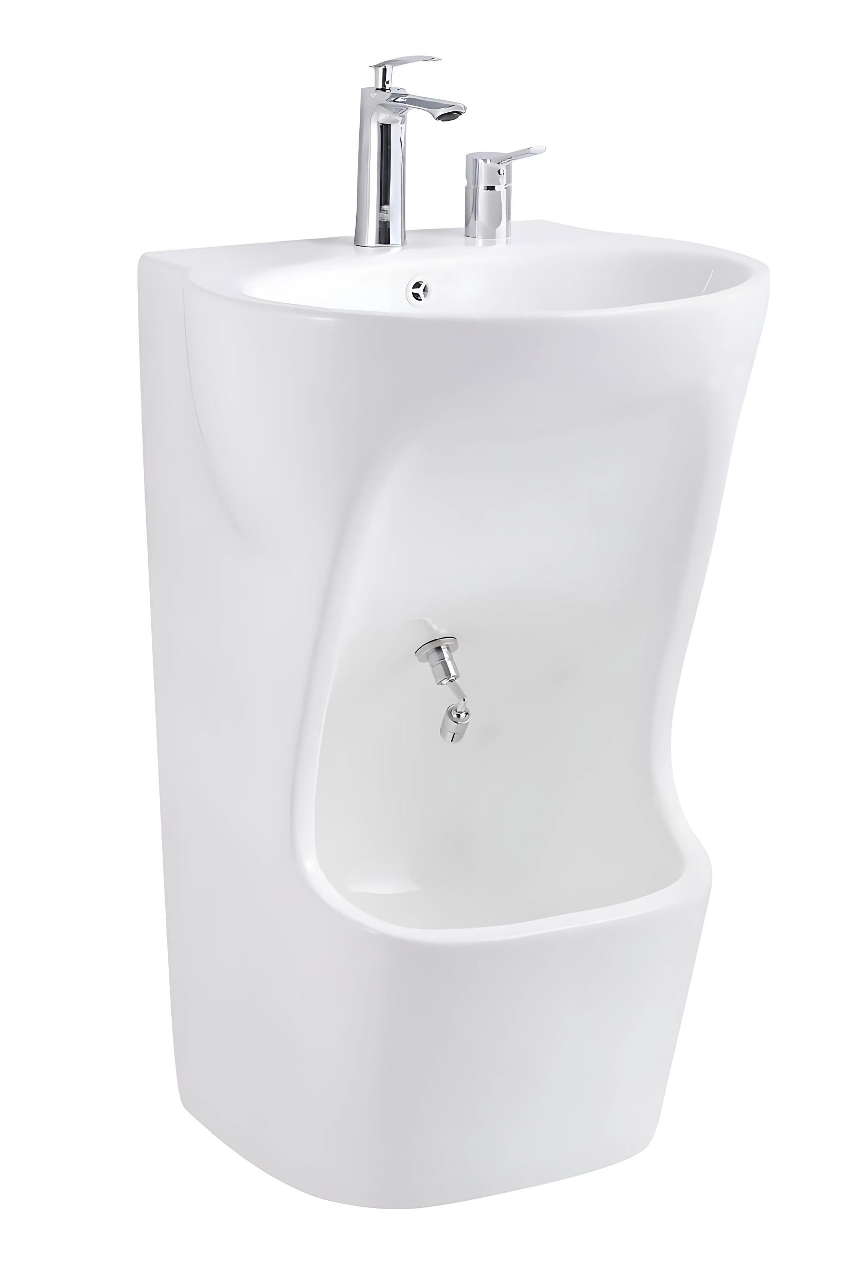 Wudu Basin accessories set – pure brass hand & foot faucets, mixer valve