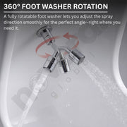 Noir Gold Wudu Basin with 360-degree rotating foot washer, black ceramic design and gold faucet for comfort