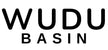 Black 'WUDU BASIN' logo on a white background
